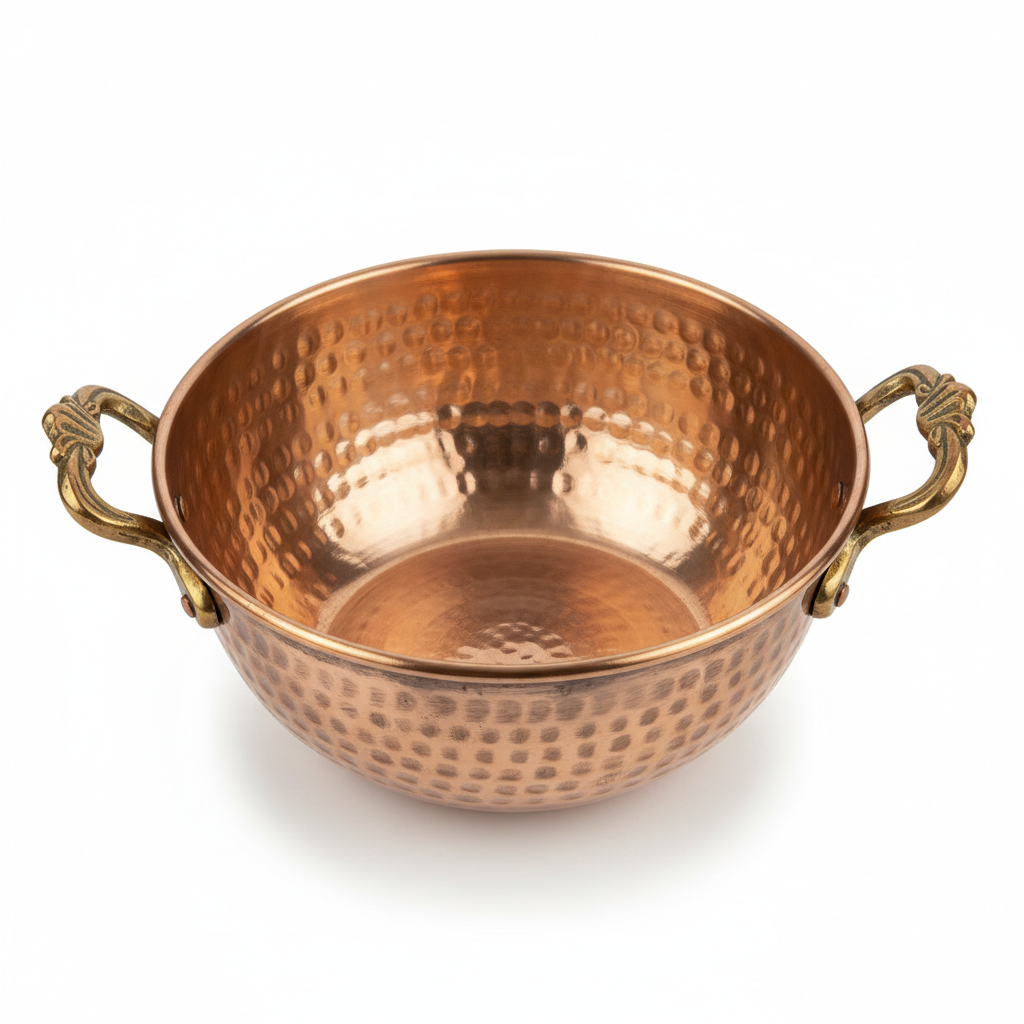 Vintage Copper Mixing Bowl - Handcrafted Artisan Cookware